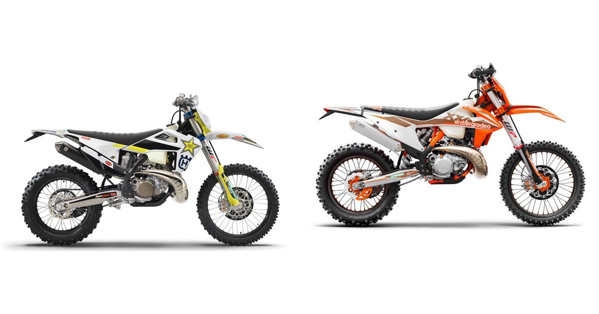 Motorrad Vergleich Husqvarna TE 300i Rockstar Edition 2021 Vs KTM 300