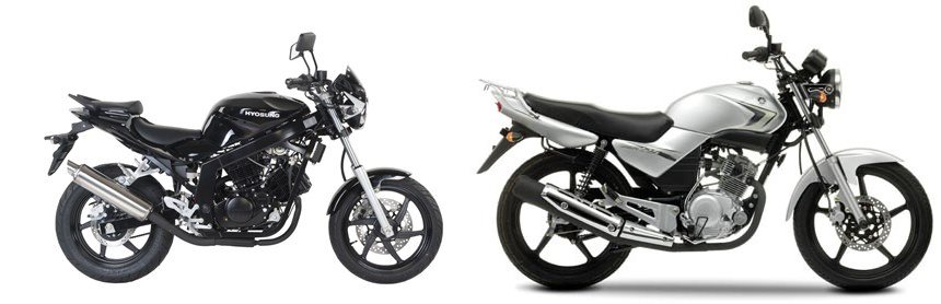 Motorrad Vergleich Hyosung GT 125 Naked 2017 Vs Yamaha YBR 125 2009