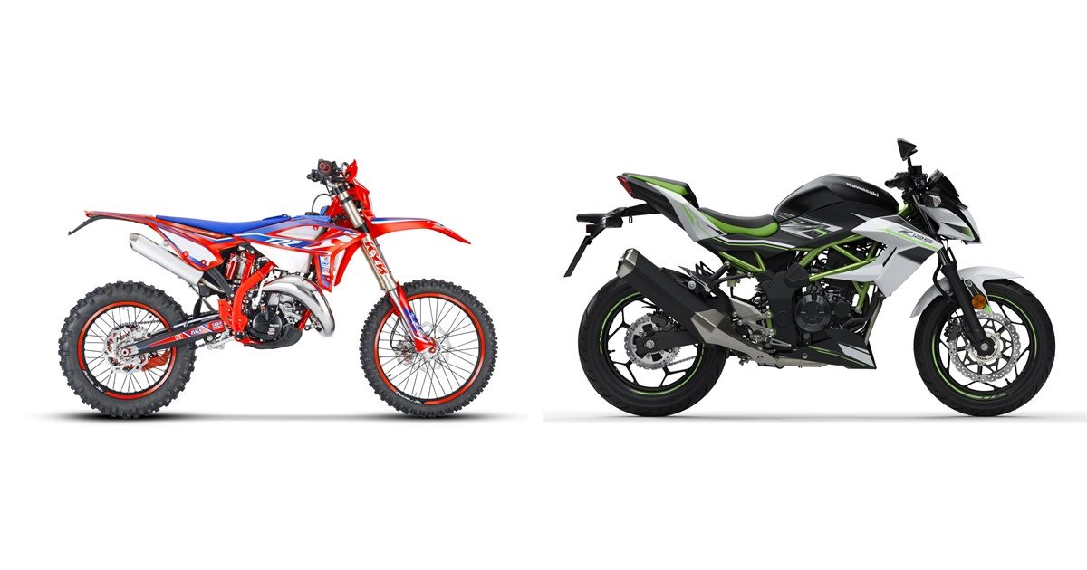 Motorrad Vergleich Beta RR 125 2T Racing 2022 Vs Kawasaki Z125 2020