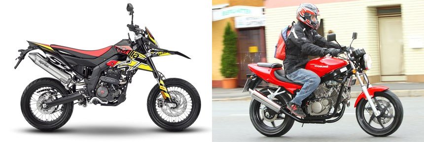 Motorrad Vergleich Aprilia Sx Supermoto Vs Hyosung Gt