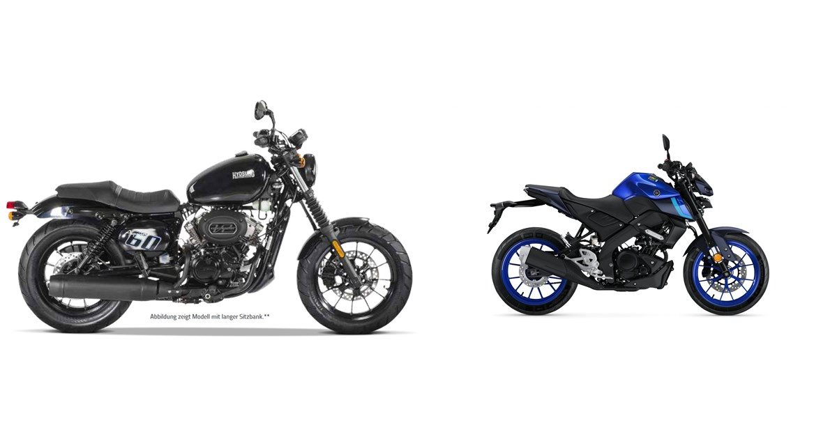 Motorrad Vergleich Hyosung GV 125 S Aquila 2020 Vs Yamaha MT 125 2023