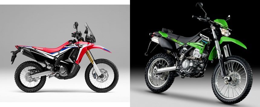 Motorrad Vergleich Honda Crf Rally Vs Kawasaki Klx