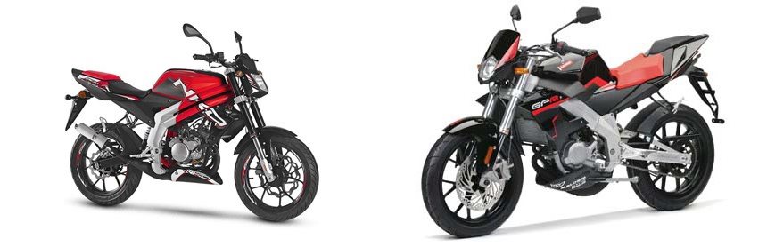 Motorrad Vergleich Rieju RS3 NKD 50 2014 Vs Derbi GPR Nude 50 2011