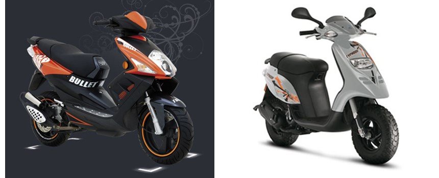 Motorrad Vergleich TGB Bull T 50 2010 Vs Piaggio Typhoon Sport 50 2T 2010