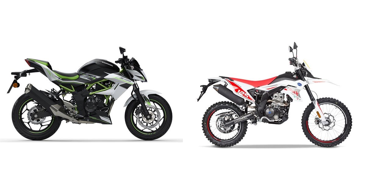 Motorrad Vergleich Kawasaki Z125 2021 Vs FB Mondial SMX 125i Enduro 2021