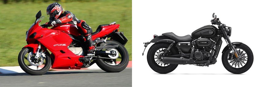 Motorrad Vergleich Hyosung GT 125 R 2009 Vs Keeway V Cruise 2023