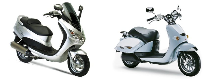 Motorrad Vergleich Peugeot Elystar 125 ABS PBS 2005 Vs Aprilia Mojito