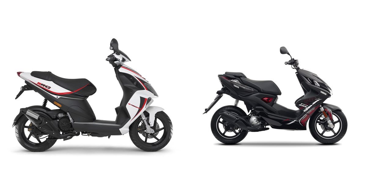 Motorrad Vergleich Piaggio NRG Power 50 DT 2T 2015 Vs Yamaha Aerox