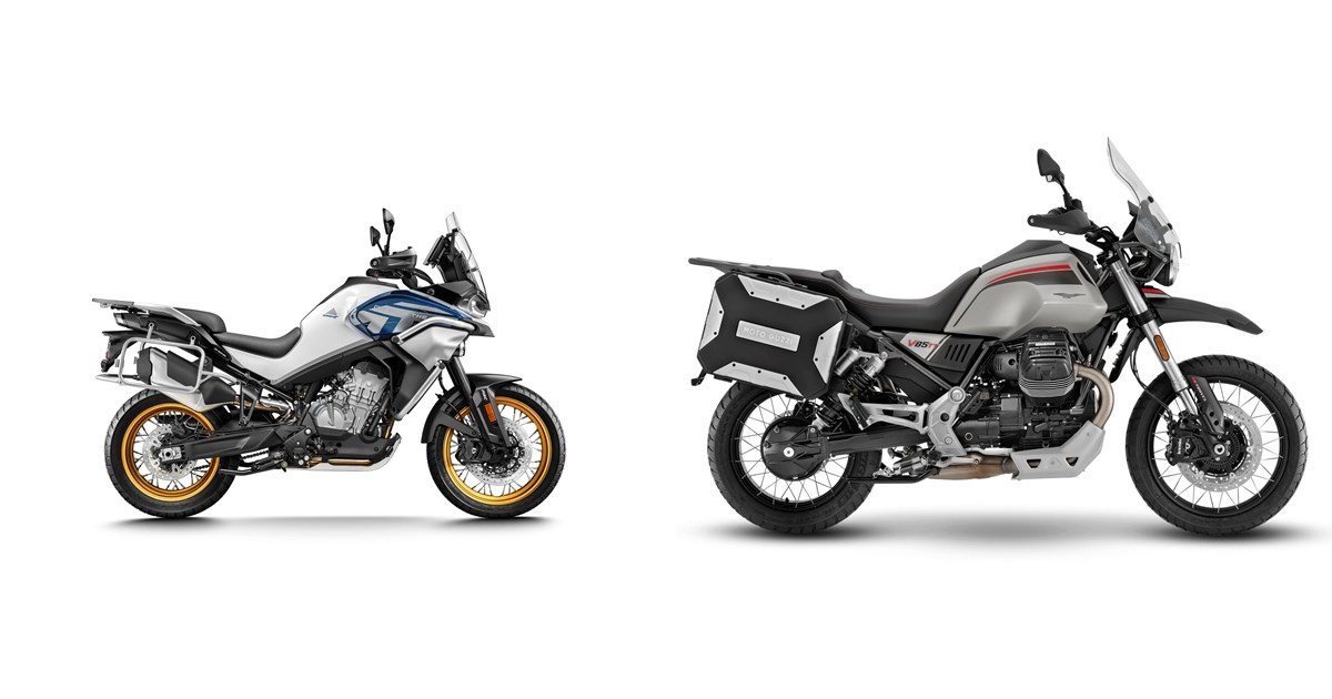 Motorrad Vergleich Cfmoto Mt Explore Vs Moto Guzzi V Tt