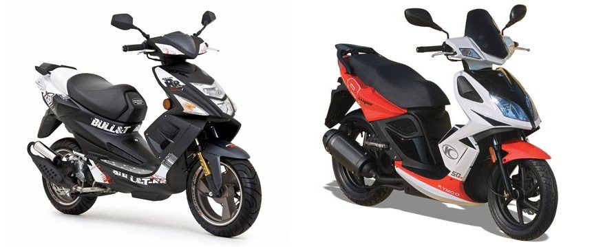 Motorrad Vergleich TGB Bull T RR 2019 Vs Kymco Super 8 50i 2012