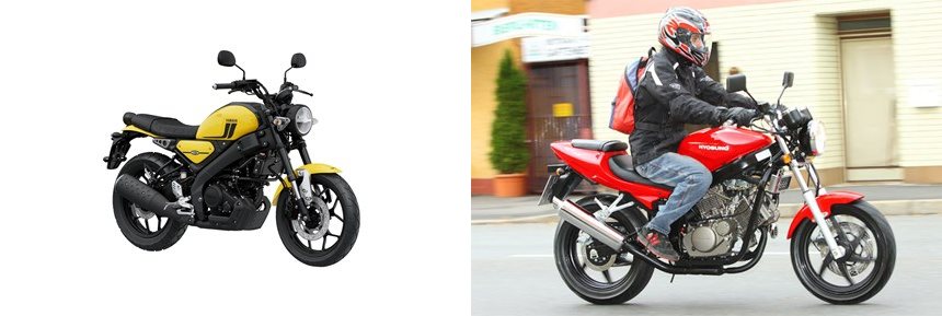 Motorrad Vergleich Yamaha XSR125 2022 Vs Hyosung GT 125 Naked 2009