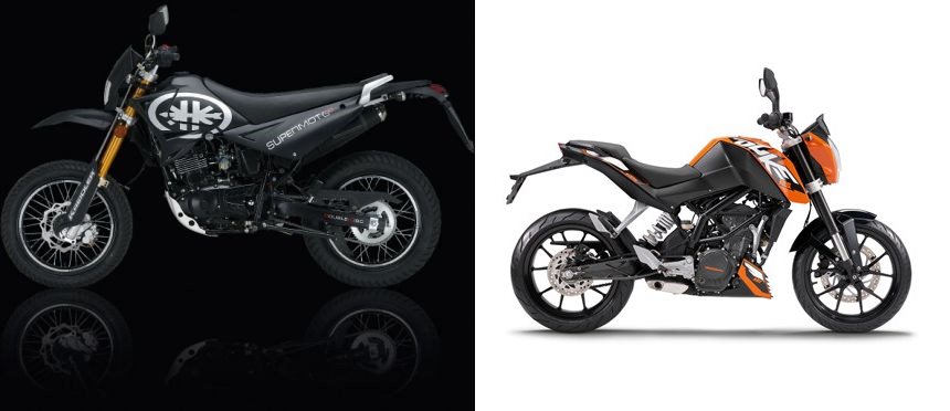 Motorrad Vergleich Kreidler Supermoto 125 DD 2009 Vs KTM 125 Duke 2016