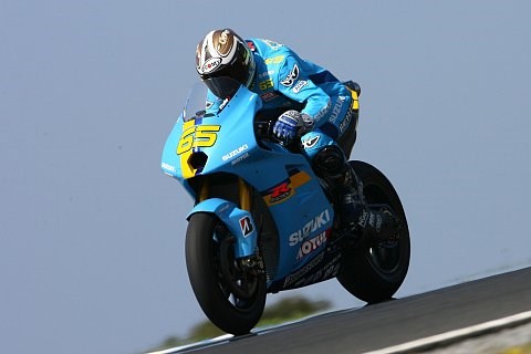 Neue Erfahrung für Capirossi: Erstmals mit der Suzuki im Nassen