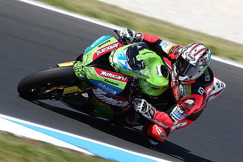 WSSP - FT1: Kawasaki-Fahrer Fujiwara vorn: Lascorz und Davies auf zwei und drei