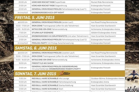 Erzberg 2015 Zeitplan 