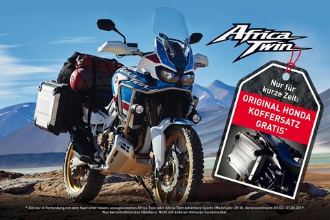 Gratis Koffersatz beim Kauf eine Honda Africa Twin 2018