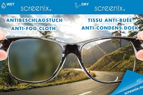 Screen!x Antibeschlagtuch gegen beschlagende Visiere