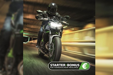 Mit dem STARTER-BONUS bis zu 800 € auf eine neue Kawasaki sparen