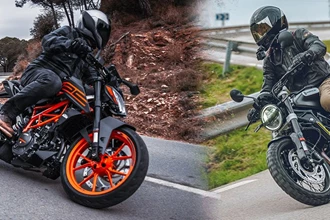 KTM 125 Duke vs. Husqvarna Svartpilen 125 2021 im Vergleichs-Test KTM 125 Duke vs. Husqvarna Svartpilen 125 2021 im Vergleichs-Test