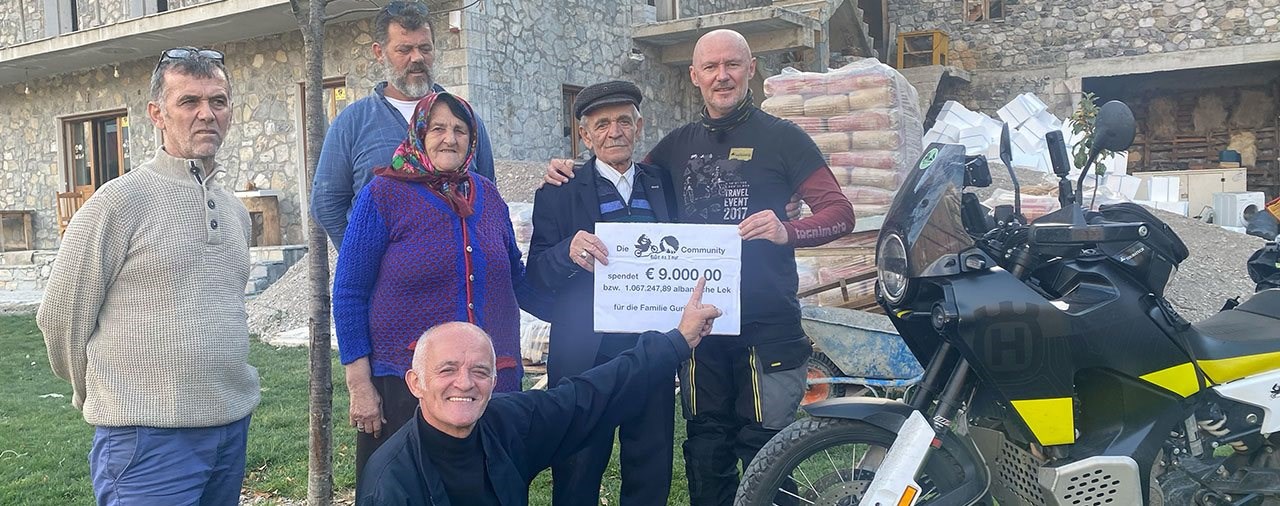 Biker spenden 9000 Euro für Brandopfer in Albanien