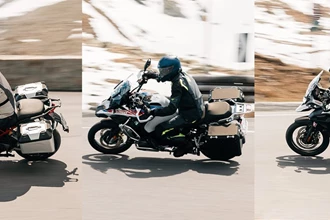 Ducati V4 Rally, BMW GS Adventure und Triumph Tiger 1200 Explorer Ducati V4 Rally, BMW GS Adventure und Triumph Tiger 1200 Explorer
