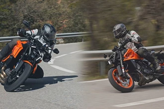 KTM 990 Duke versus KTM 1390 Super Duke R Test & Vergleich 2024 KTM 990 Duke versus KTM 1390 Super Duke R Test & Vergleich 2024