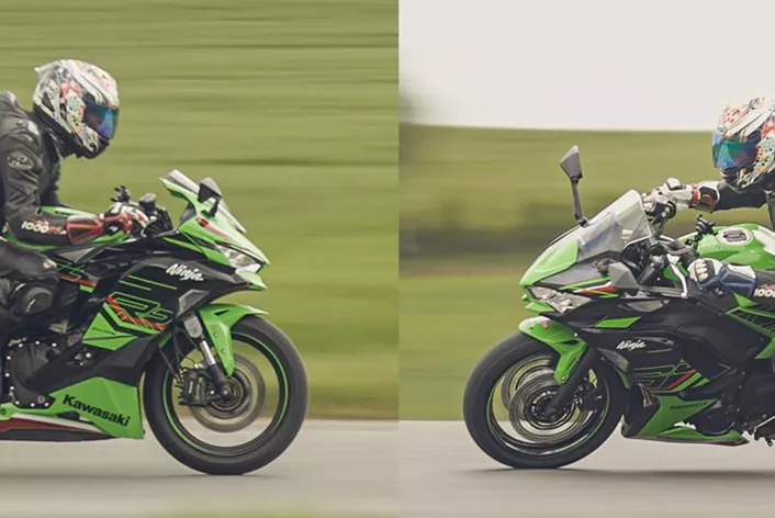 När det gäller supersportig utseende kombinerat med vardaglig prestanda är det svårt att komma förbi Kawasaki Ninja 650. Med sin parallell-twin och bekväma sittposition är den den perfekta sportcykeln för vardag och landsväg. Kan den högvarviga och mer radikala Ninja ZX-4RR med sin ultrahögvarvande radfyr verkligen mäta sig med den, eller kan den?