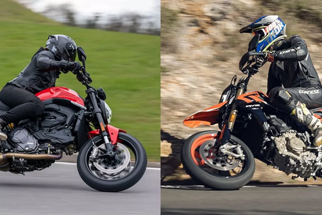Aproveitando a World Ducati Week, aproveitamos a oportunidade para realizar um emocionante teste de condução com a atual Monster da Ducati e a novíssima Hypermotard 698 Mono. Analisamos as diferenças entre os dois modelos e investigamos como eles se comportam no trânsito urbano, em estradas sinuosas, em viagens longas ou na pista de corridas.