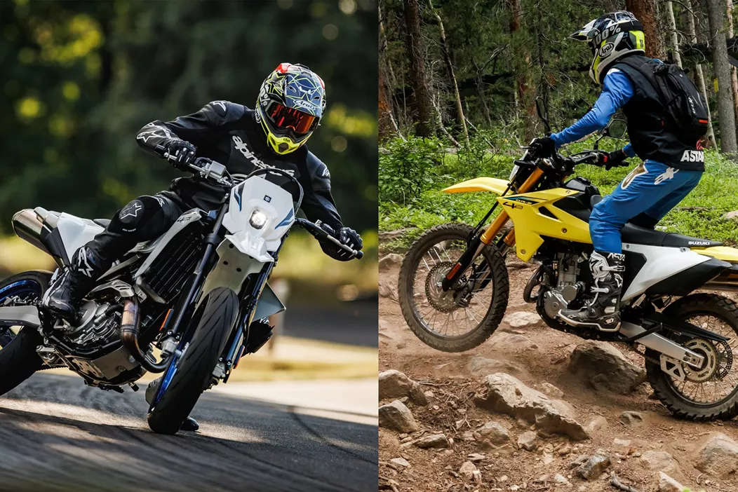 Heerlijk, als instapmodellen ons de breedste glimlach op het gezicht kunnen toveren - Suzuki slaagt erin met de twee nieuwe DR-Z4-modellen! Of het nu de DR-Z4S is voor Dual Sport-plezier, of de DR-Z4SM voor Supermoto-gevoel - eindelijk weer funbikes met gemakkelijk handling!