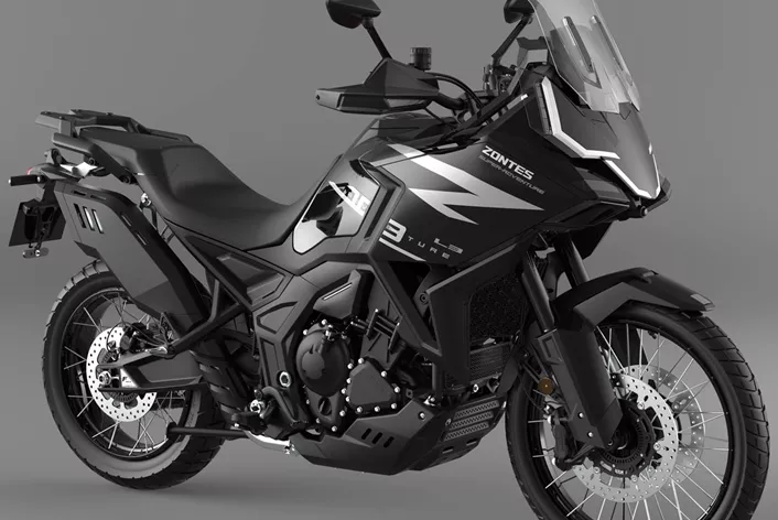 With the ZT703-F, Zontes presents its first adventure bike equipped with a specially developed 699 cc triple engine. This engine is the result of a complete in-house development and marks a new step in the model range of the Chinese motorcycle manufacturer.