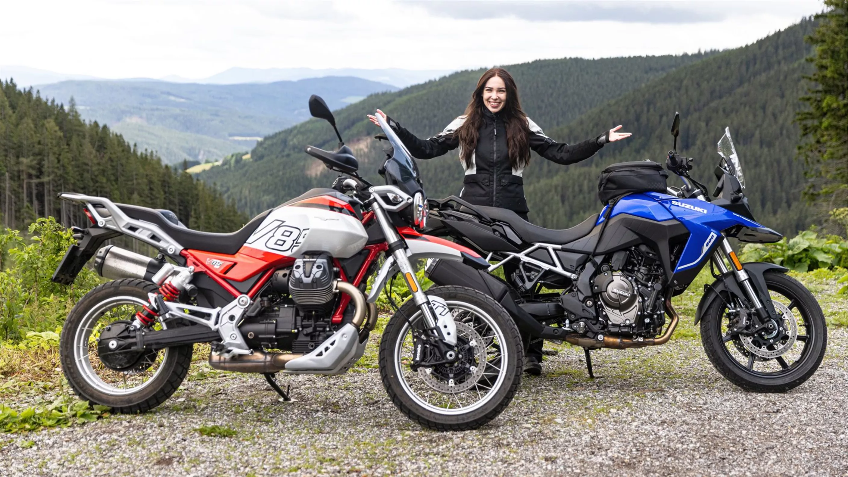 Suzuki V-Strom 800 gegen Moto Guzzi V85 TT Test 2024 Suzuki V-Strom 800 gegen Moto Guzzi V85 TT Test 2024