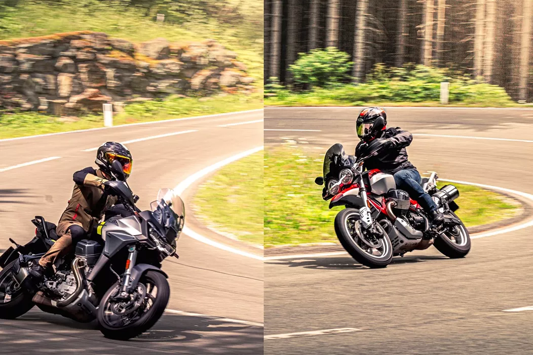 Nonostante tutte le modernizzazioni che Moto Guzzi sta vivendo grazie all'appartenenza al gruppo Piaggio, il marchio con le ali d'aquila rimane assolutamente fedele e credibile alla tradizione. Già solo il motore V2 montato longitudinalmente con i cilindri inclinati tipici è un colpo d'occhio! Tuttavia, le due enduro stradali Moto Guzzi Stelvio e V85 TT vogliono anche soddisfare la moderna voglia di viaggiare - come si comportano le due Guzzi da viaggio nel confronto diretto?