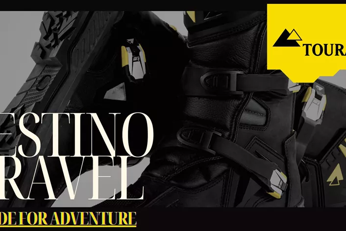 Touratech Destino Travel je razvijen kako bi podržao motocikliste u različitim uslovima. Čizma kombinuje zaštitu, udobnost i funkcionalnost, pri čemu su moderne tehnologije i izbor materijala u prvom planu.