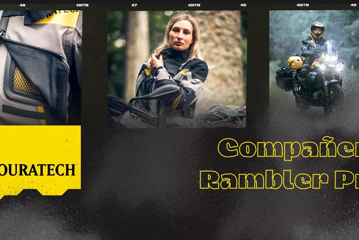 Touratech sa ponosom predstavlja Compañero Rambler PRO, prema njihovim tvrdnjama, prvo i jedino žensko tekstilno moto odelo na svetu koje ispunjava najvišu zaštitnu klasu AAA prema standardu EN 17092-2. Razvijen u saradnji sa renomiranim proizvođačem moto odeće REV'IT!, ovaj odelo kombinuje vrhunski nivo sigurnosti sa komforom i funkcionalnošću za zahtevne moto putnike.