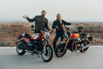 Triumph Speed Twin 1200 RS vs. BMW R12 S Vergleichstest Triumph Speed Twin 1200 RS vs. BMW R12 S Vergleichstest