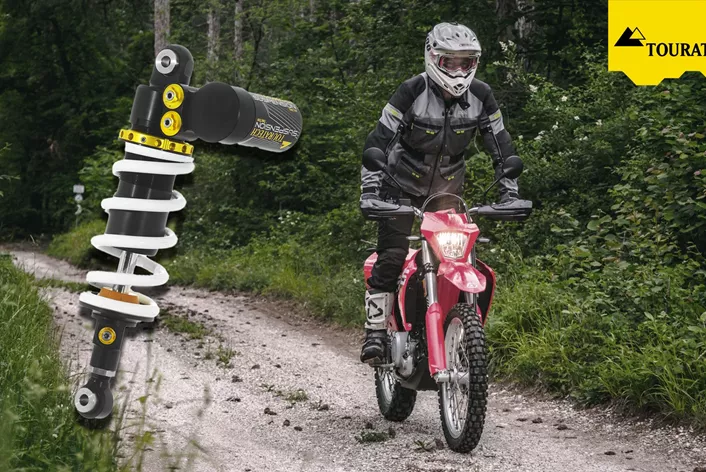 Touratech launches the Extreme Shock, a new upgrade for the KTM 690 Enduro R, Husqvarna 701 Enduro, and GasGas ES 700.