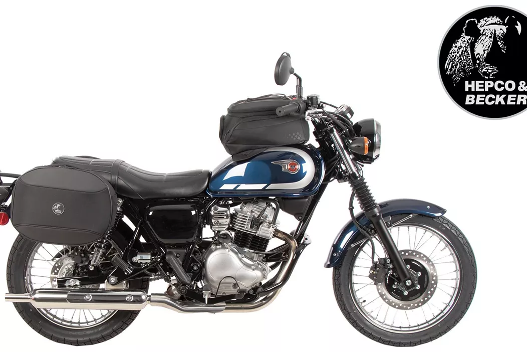 Design classique rencontre accessoires pratiques : Les motos rétro Kawasaki W230 et Meguro S1 se transforment en compagnons de route élégants grâce aux accessoires spécialisés de Hepco & Becker.