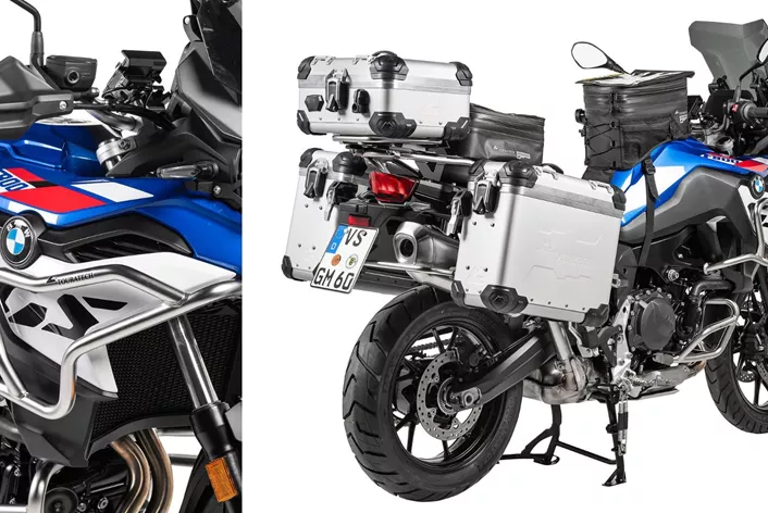 S ciljanom opremom Touratech, BMW F 800 GS postaje svestrani Adventure Tourer. Četiri sustava kofera, zaštitnici i udobni dijelovi donose pravu vrijednost.