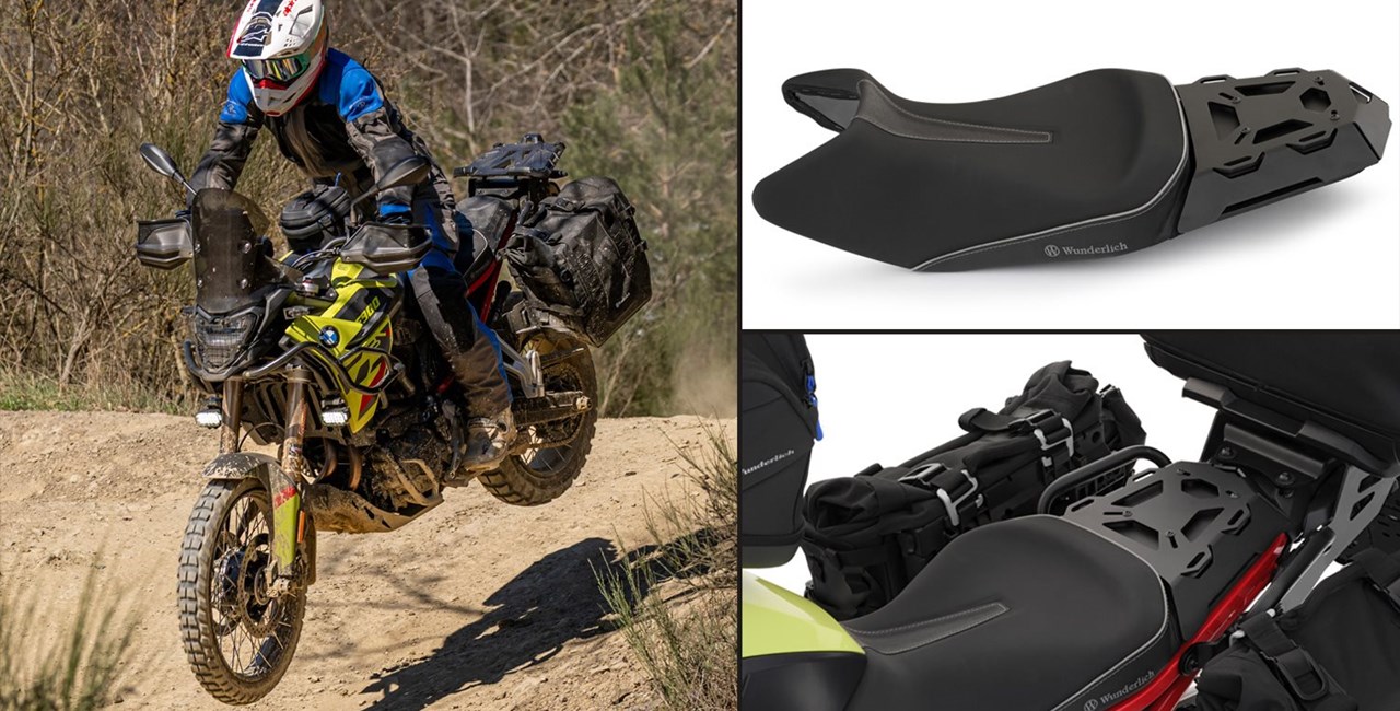 BMW F 900 GS: Wunderlich Einzelsitzbank mit Gepäckmöglichkeit