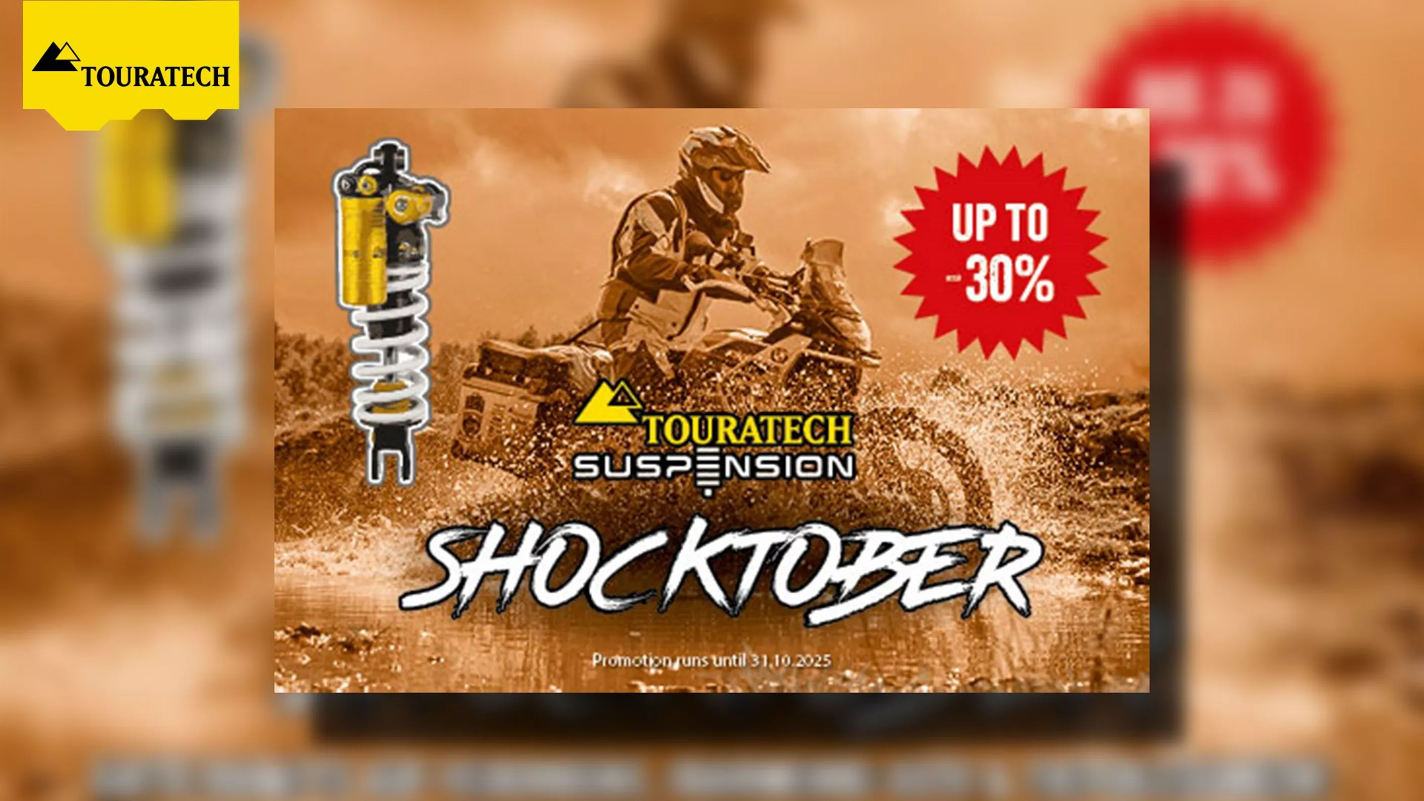 Touratech Shocktober 2025: Up to 30% Off Suspension Systems Touratech Shocktober 2025: Up to 30% Off Suspension Systems