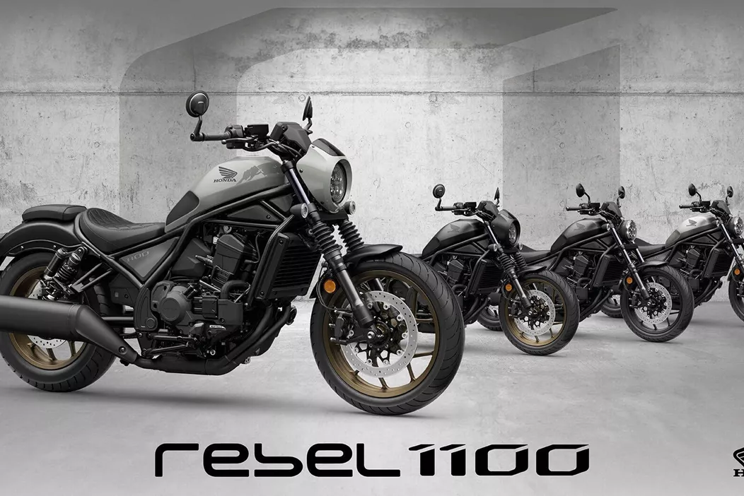 Honda redynamise sa grande famille de cruisers. Les CMX1100 Rebel, CMX1100 Rebel T et la SE DCT entièrement équipée arrivent en 2026 avec de nouvelles couleurs - dotées de confort de tourisme et d'accessoires custom en série.