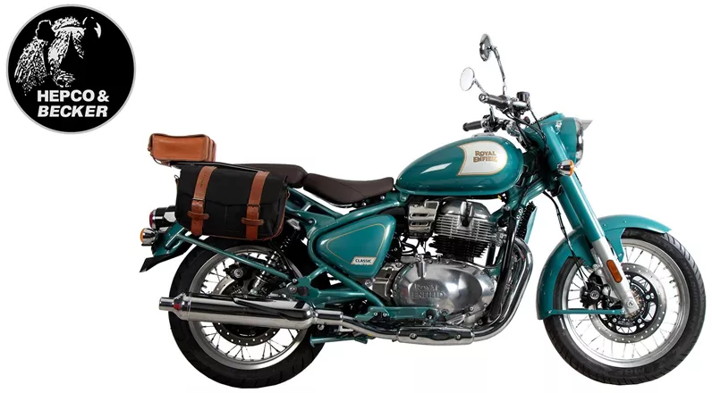 Hepco & Becker amplia o programa de acessórios para a Classic 650. Com bagageiro, suporte C-Bow e protetor de motor, que oferece a combinação ideal de funcionalidade e estilo - ideal para quem deseja equipar sua moto com um toque clássico e ao mesmo tempo prático.