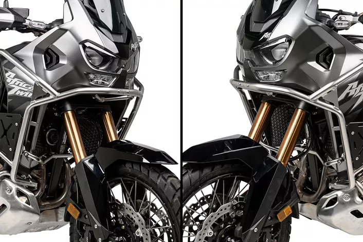 S novým ochranným rámem na kapotáž rozšiřuje Touratech svou nabídku příslušenství pro Honda CRF1100L Africa Twin Adventure Sports. Konstrukce z nerezové oceli chrání kapotáž, nádrž a chladič a zároveň otevírá nové možnosti pro montáž příslušenství.