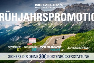 METZELER Frühjahrspromotion 2026: 30 Euro Cashback auf Reifen