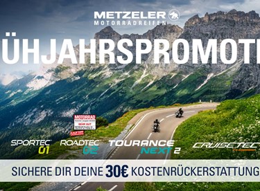 METZELER Frühjahrspromotion 2026: 30 Euro Cashback auf Reifen