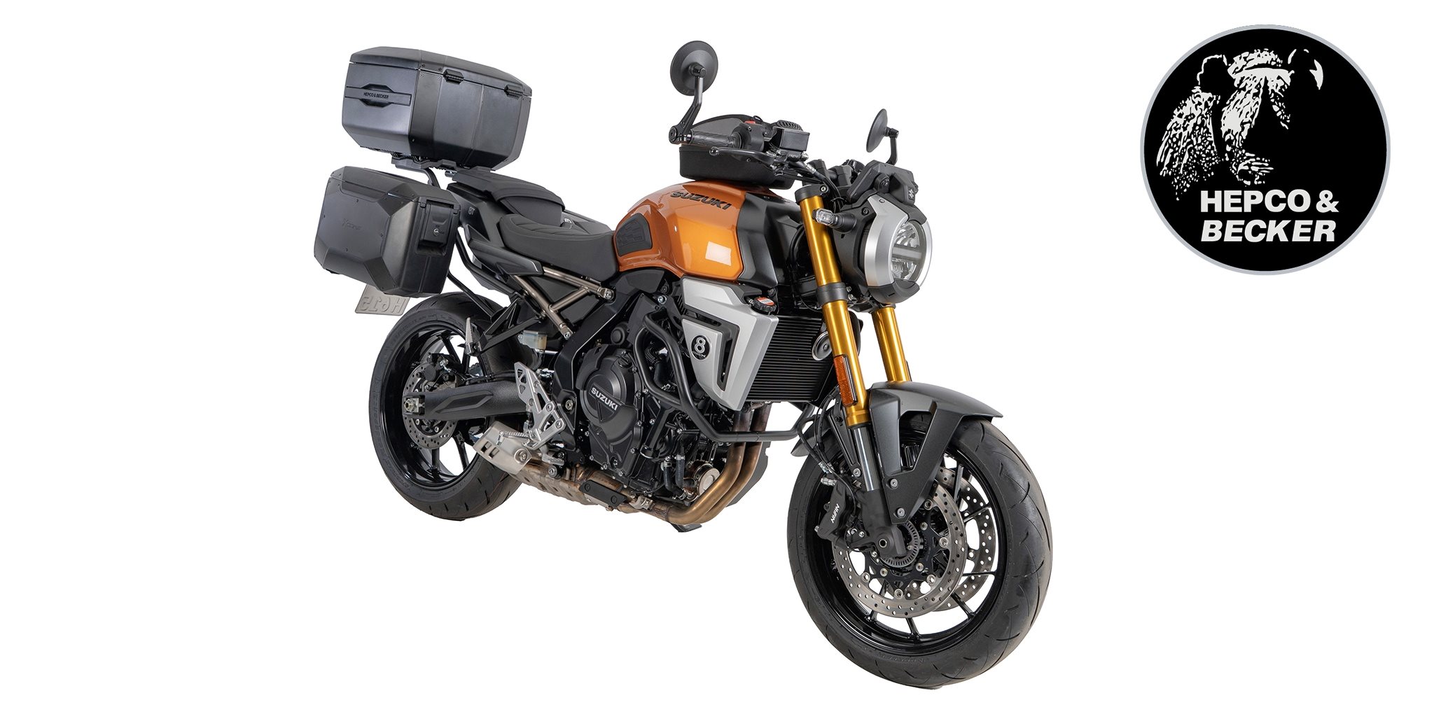 A 2025-ös Suzuki GSX-8T egyértelműen a klasszikus stílusú naked bike-ok rajongóit célozza meg. A megfelelő Hepco & Becker kiegészítőkkel sokoldalú túratárssá válik.
