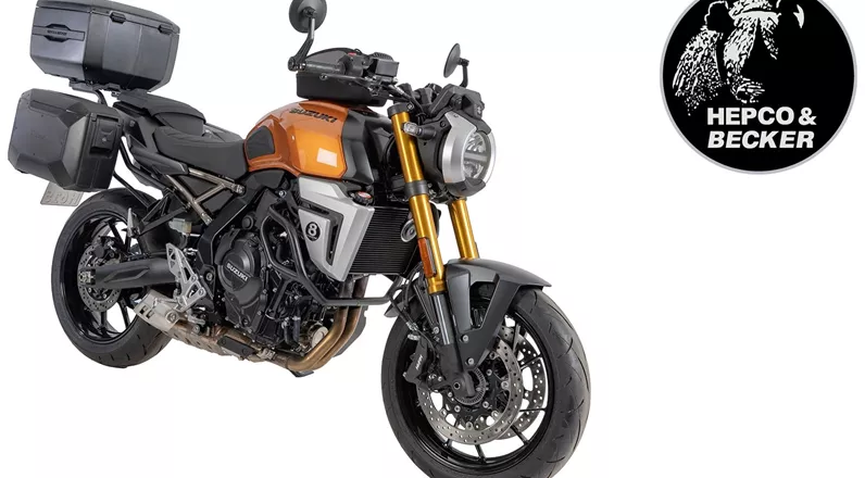 Die Suzuki GSX-8T 2025 richtet sich klar an Fans von klassisch designten Naked Bikes. Mit passendem Hepco & Becker Zubehör wird sie zur vielseitigen Reisebegleiterin.