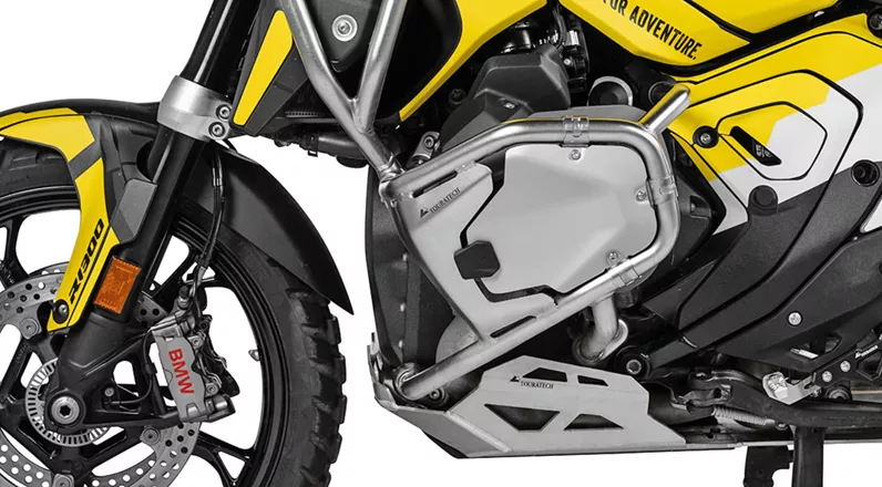 Touratech širi svojo ponudbo zaščite za BMW R 1300 GS. Novi pokrov ventilov dopolnjuje obstoječo varnostno letev motorja in izboljšuje off-road zmogljivosti.