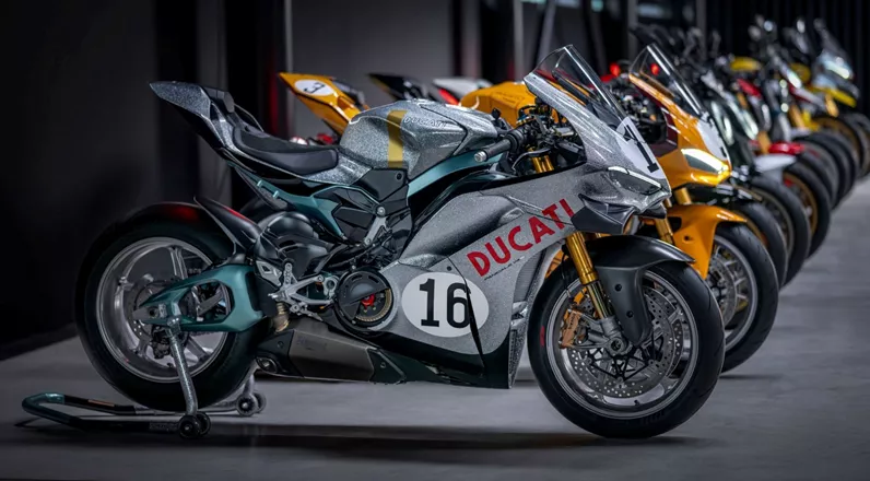 To mark its 100th anniversary, Ducati unveils ten ultra-limited edition models featuring historic paint schemes, exclusive details, numbered collector's items, and long-missed iconic components.