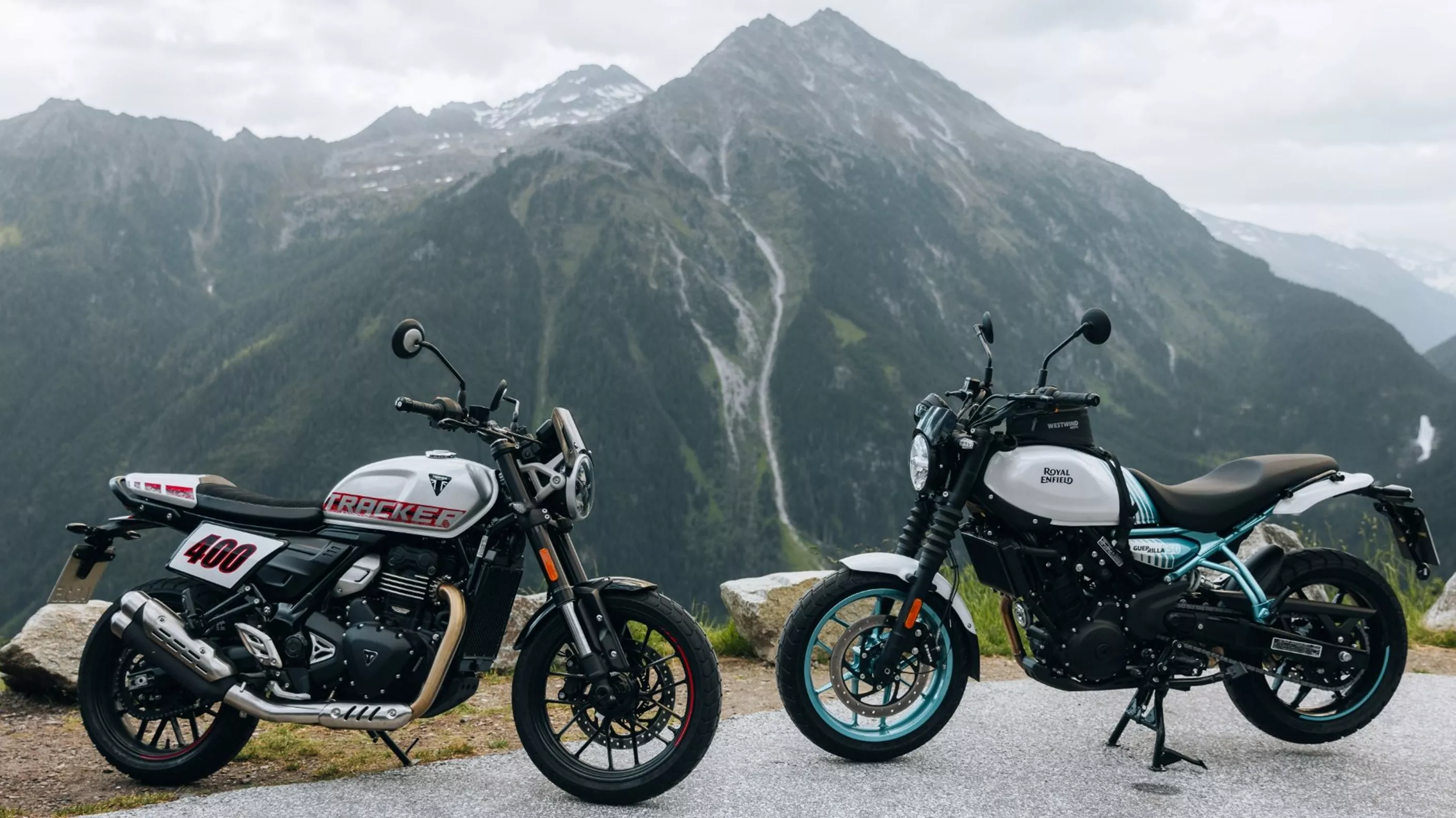 Triumph Tracker 400 vs. Royal Enfield Guerrilla 450 Triumph Tracker 400 vs. Royal Enfield Guerrilla 450